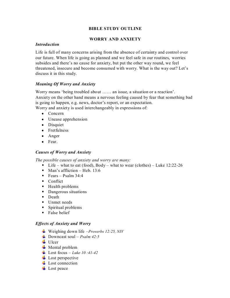 Bible Study Outline | PDF | Wellness | Lifestyle