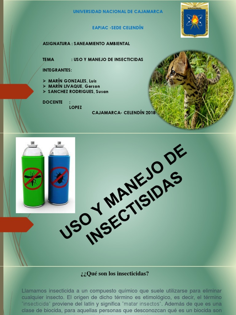 Uso y Manejo de Insecticidas Agrícolas | PDF | Insecticida | Plaga ...