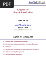 User Authentication: Jae Woong Joo