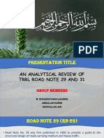 ANALYTICAL REVIEW OF TRRL ROAD NOTES 29 AND 31