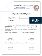 Government College (A) : Department of Physics Regd. No: Course