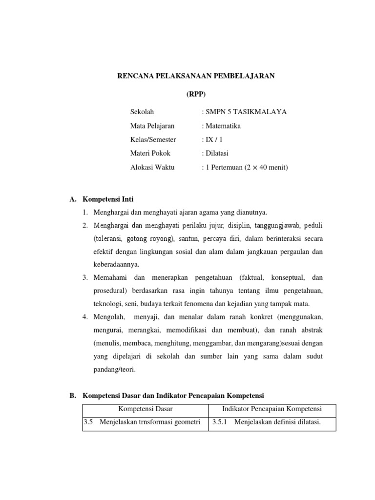 RPP Dilatasi