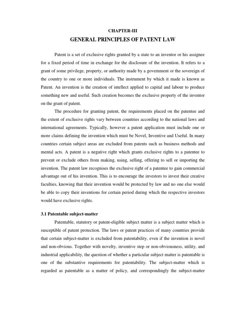Chapter III PDF Novelty (Patent) Patent