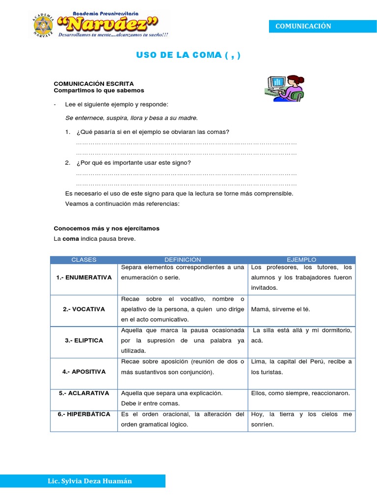 Uso y Ejercicios de la Coma | PDF | Héctor | Aquiles
