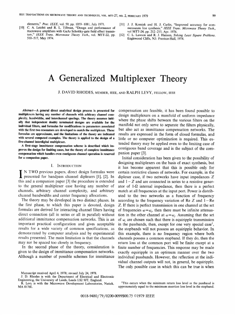 Generalized Multiplexer Theory | PDF | Electrical Engineering ...