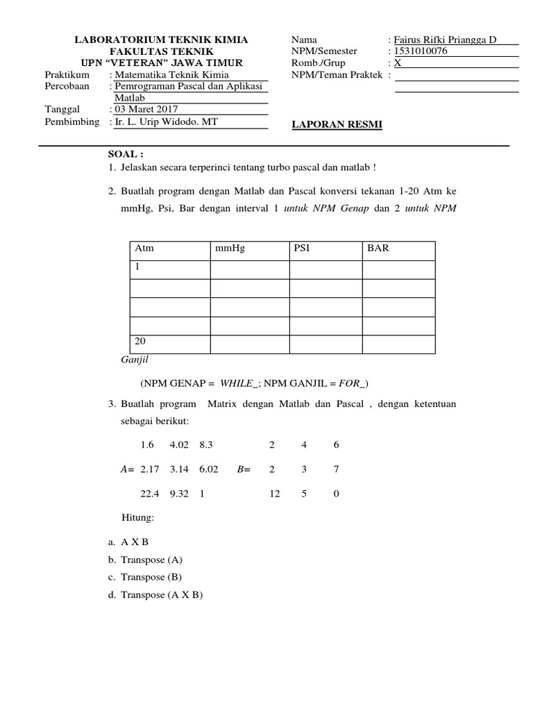 Pemrograman Pascal Dan Apliksi Matlab Pdf