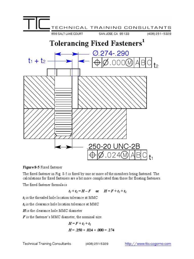 Fixed Fasteners PDF Engineering Tolerance Metalworking
