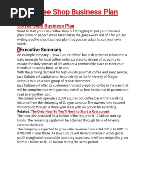 Coffee Shop Business Plan
