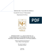 Breve Introducción A La Aplicación de Las Variaciones en La Intensidad Del Flujo de Muones Como Precursor de Actividad Sísmica en Guatemala