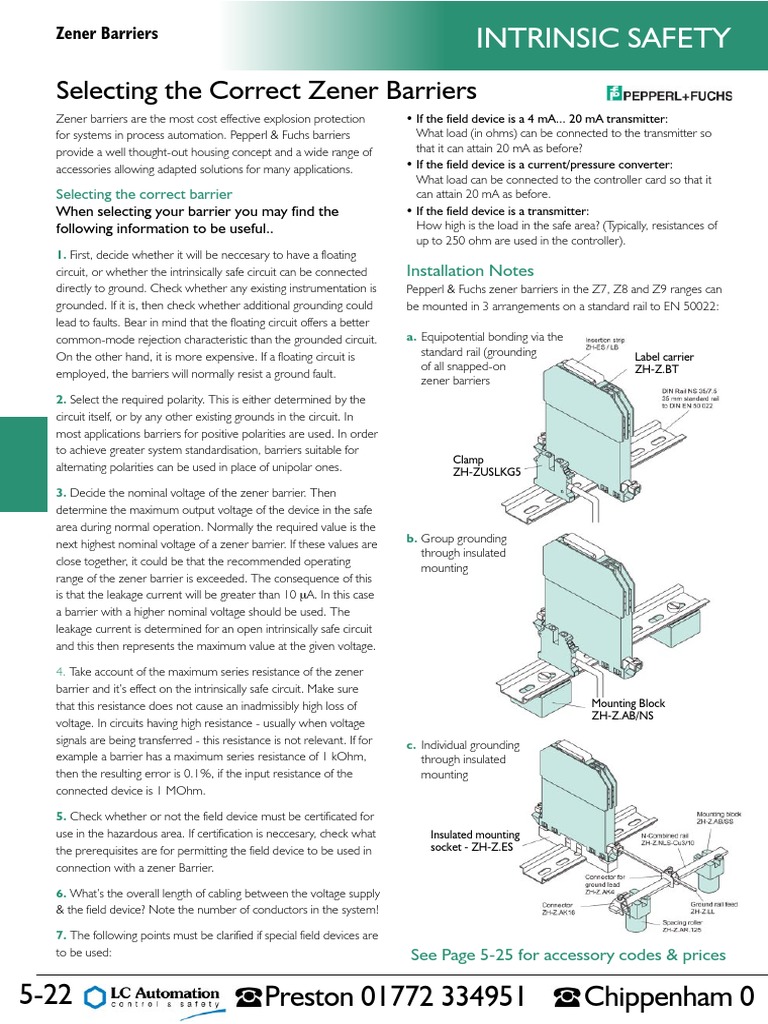 Selecting Intrinsic Safety Zener Barriers | PDF | Electrical Connector ...