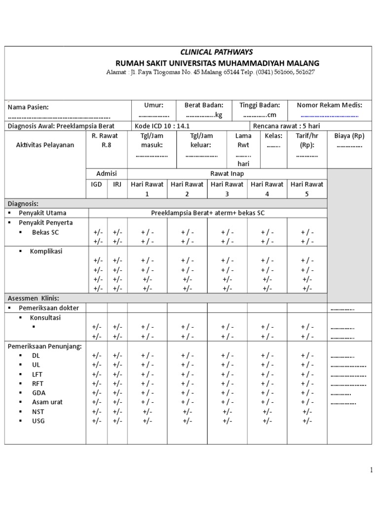 Clinical Pathways PEB +bekas SC | PDF