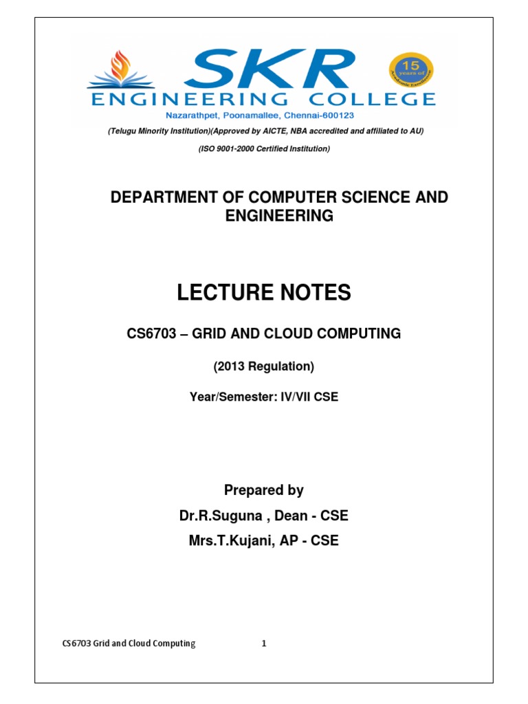 Grid and Cloud 5 Unit Notes PDF | PDF | Virtual Machine | Computer Cluster