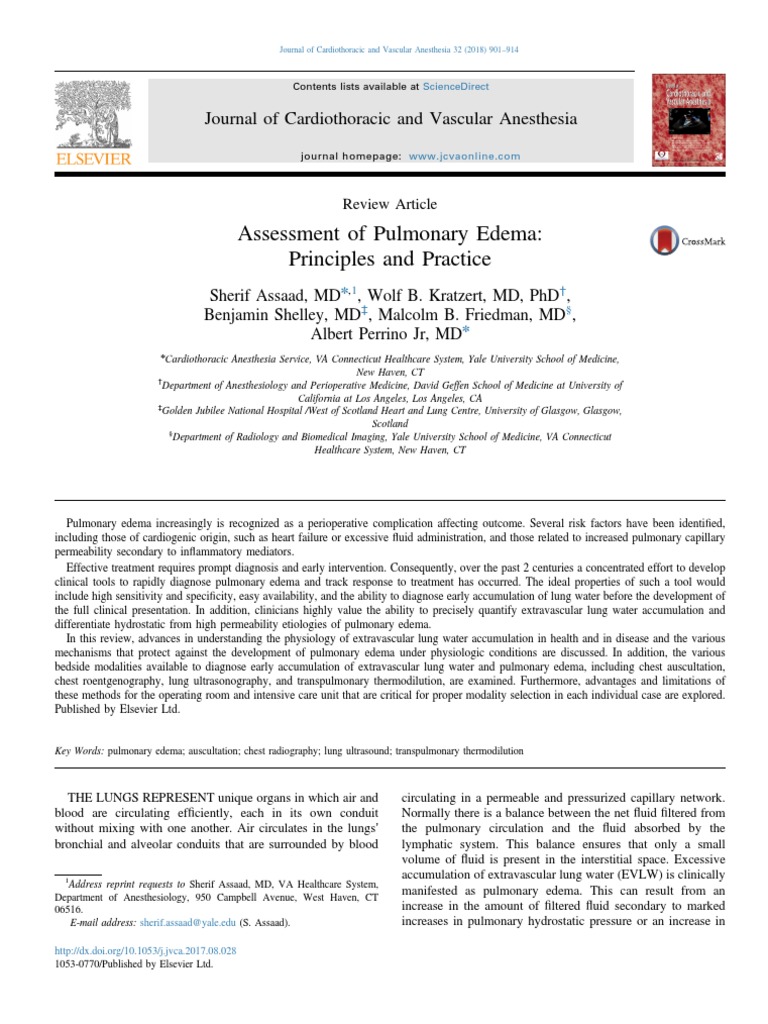 Assessment of Pulmonary Edema: Principles and Practice | PDF | Lung | Edema