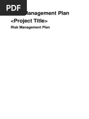 Risk Management Plan
