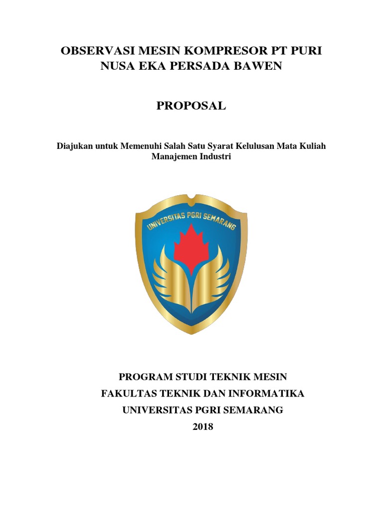 Observasi Mesin Kompresor PT Puri Nusa Eka Persada Bawen