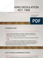 Banking Regulation ACT, 1949: Presentation By: Kajal Bansal