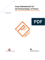 Value for Money Assessment for Public Private Partnerships