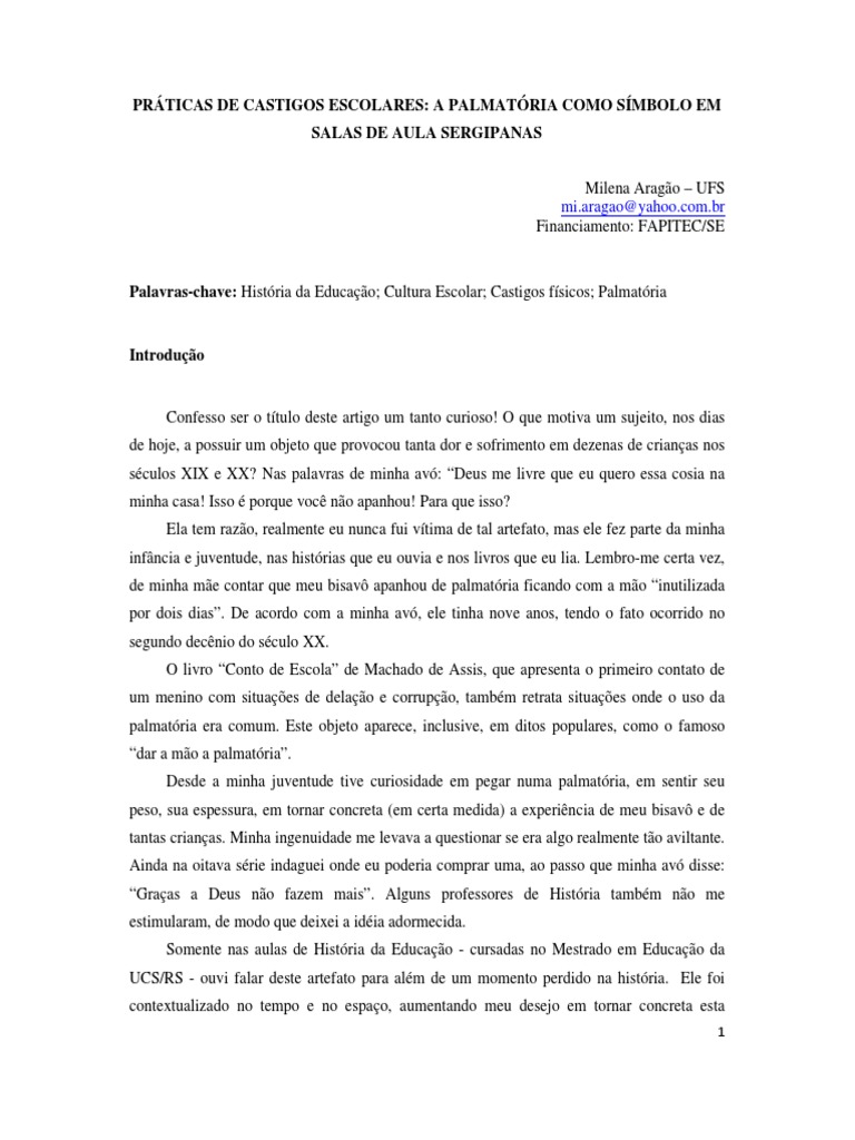 PDF) As marcas do erro: vestígios das práticas de castifos na instrução do  século XIX: Uma análise a partir do pensamento do Barão de Macaúbas