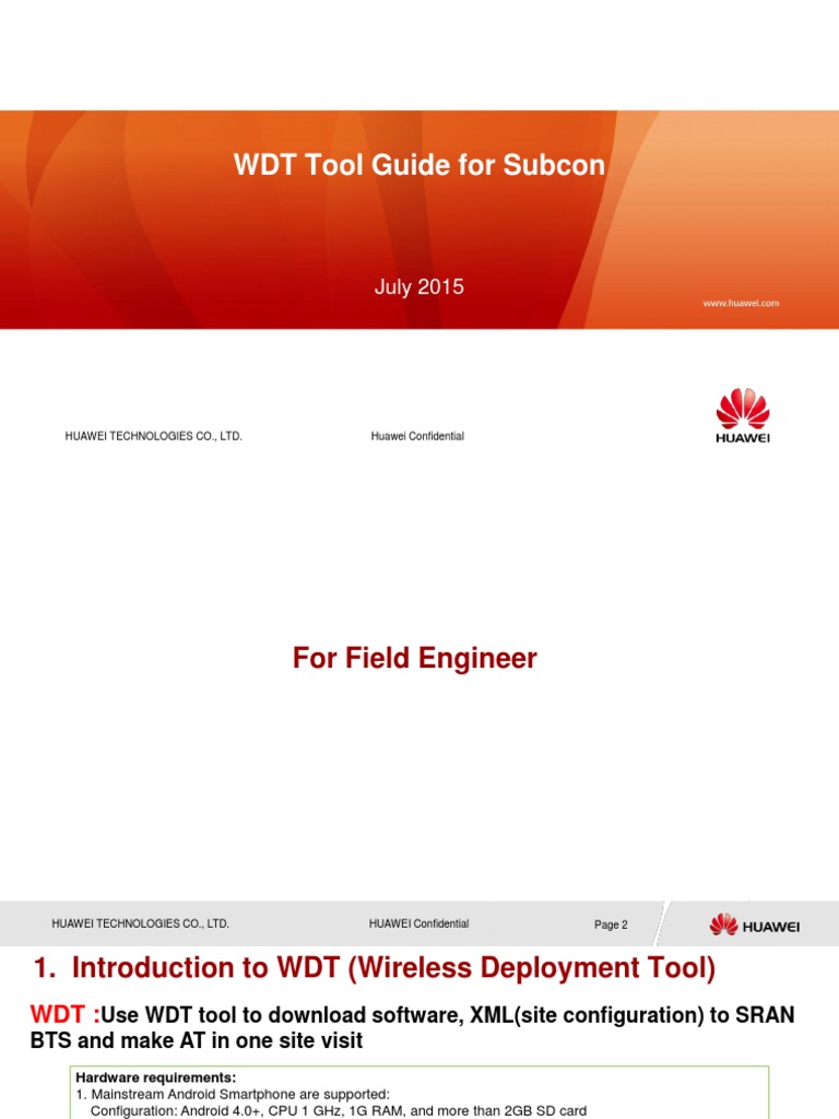 WDT Tool Guide for Huawei Engineers | PDF | Qr Code | Smartphone