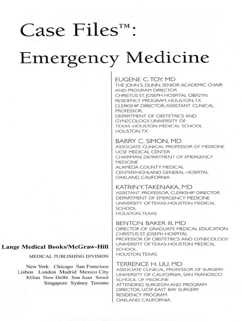 Case Files Emergency Medicine PDF | PDF