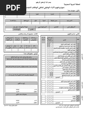 استمارة تقييم الأداء الوظيفي لشاغلي المناصب الإدارية التنفيذية