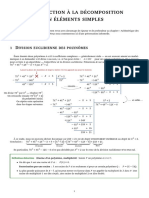 Cours - Introduction A La Decomposition en Elements Simples PDF