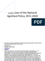 Objectives of The National Agrofood Policy, 2011-2020