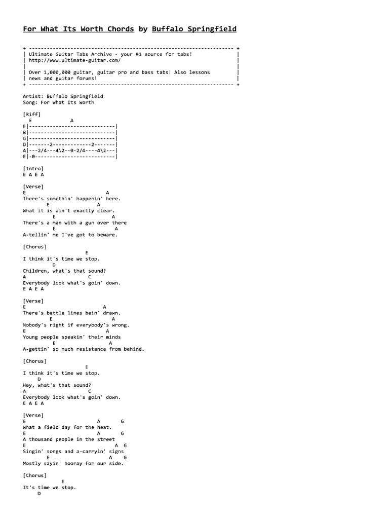 For What Its Worth PDF | PDF