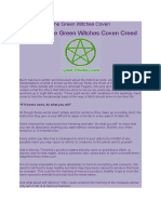 Green Witches Coven Creed