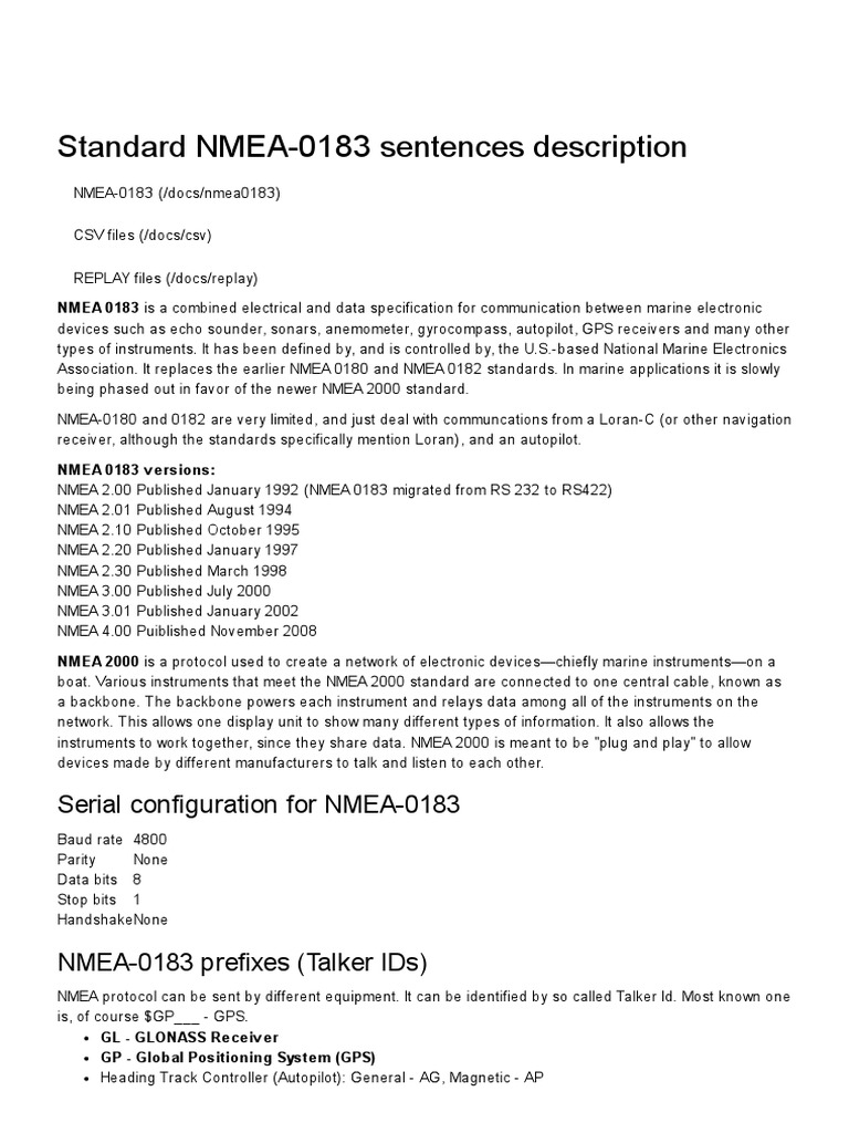 Nmea Sentences Standard | NMEA Revealed – VYIEML