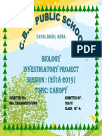 Biology Investigatory Project SESSION: (2018-2019) Topic: Canopy