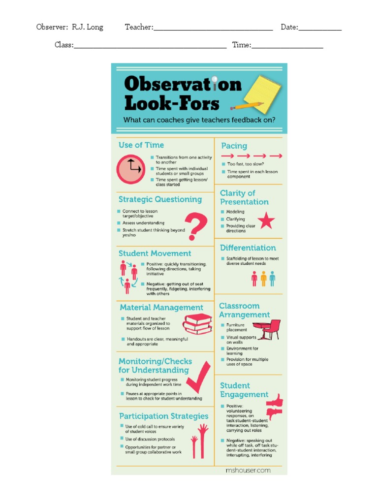 Observer Report Template for Teachers | PDF
