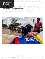 Após a Crise Migratória Em Roraima, Venezuelanos Contam Como é a Vida Em Outros Estados _ Roraima _ G1
