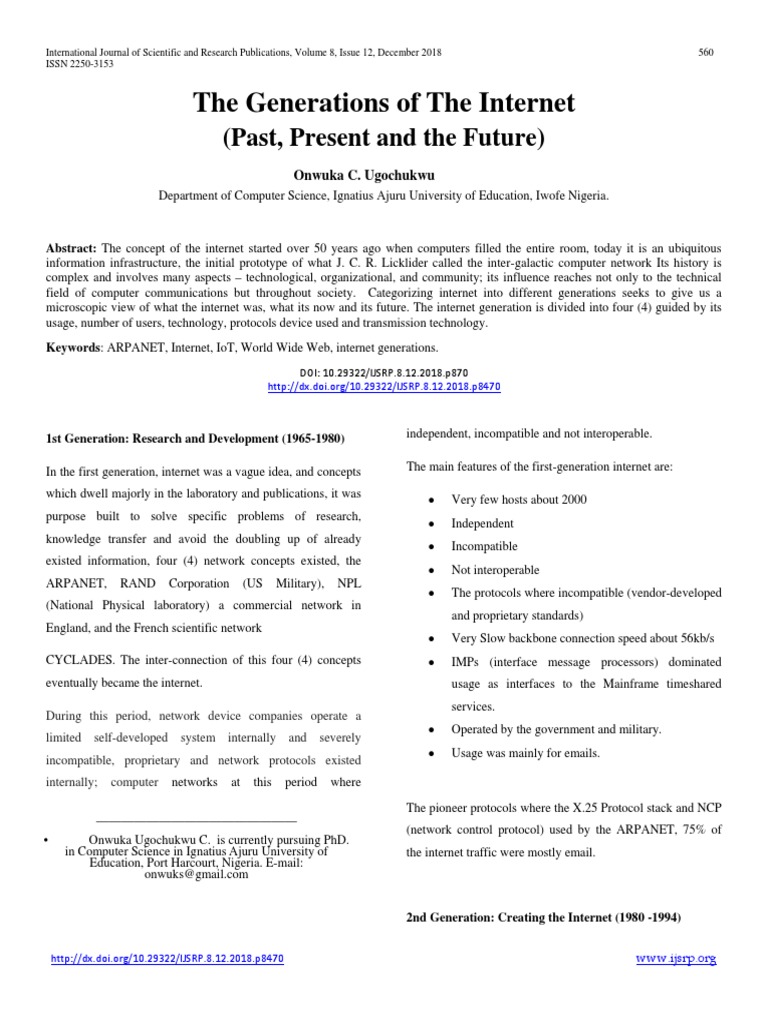 The Generations of The Internet (Past, Present and The Future) | PDF ...