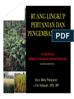 Ruang Lingkup Pertanian Dan Pengembanganya