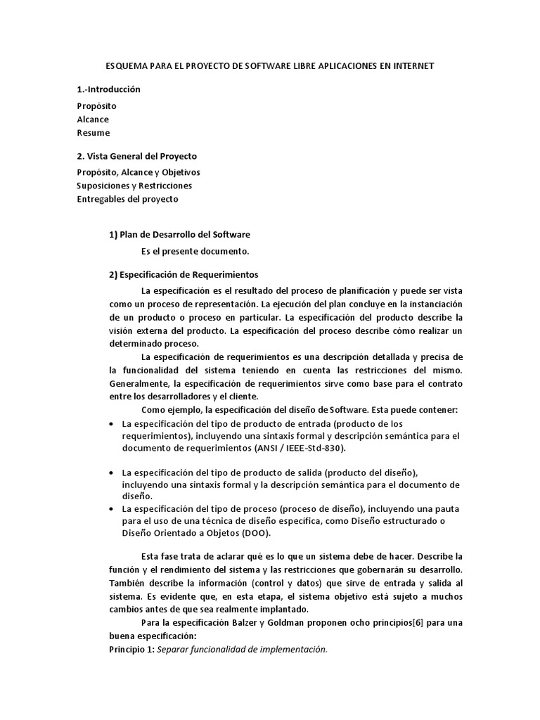 Esquema Proyecto Software Libre | PDF | Caso de uso | Objeto (informática)