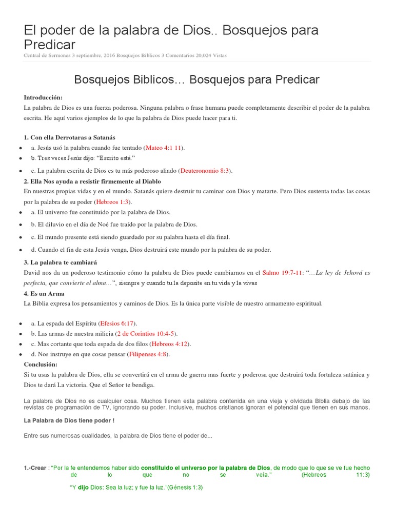 El Poder Transformador de la Palabra de Dios | PDF | Diablo | Jesús