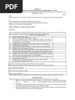 Form Ca Submission of Claim by Financial Creditors in A Class