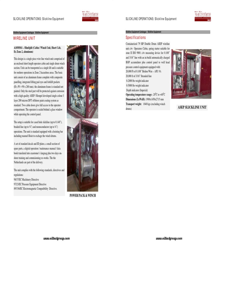 Ws Wireline Unit | PDF | Truck | Manufactured Goods