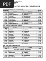 Maldives 2018 Ferry Schedule