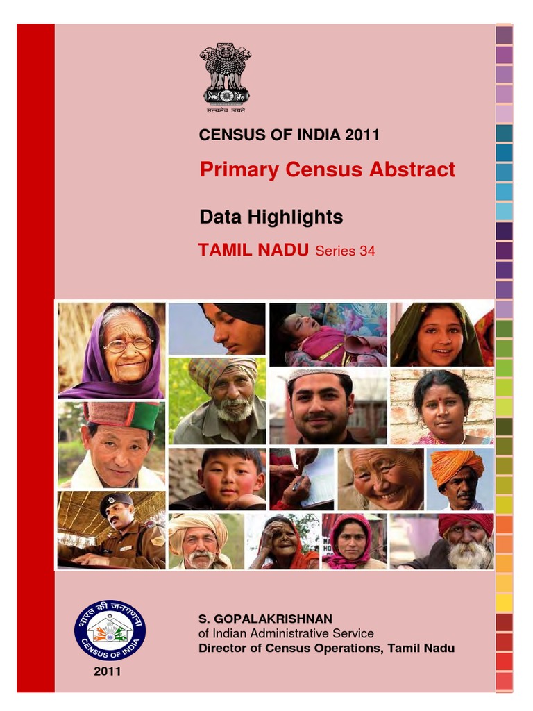 Census of India 2011 Tamil Nadu PDF Literacy