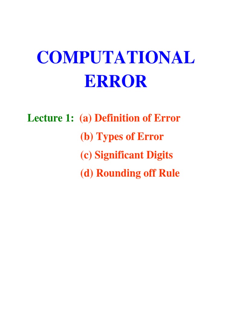 Understanding Computational Errors and Rounding | PDF | Numbers ...
