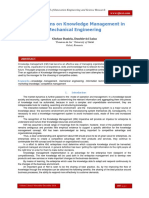 Contributions on Knowledge Management in Mechanical Engineering