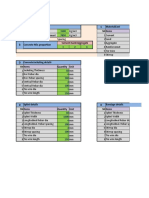 A Material Unit Weight C Materialcost SN Items