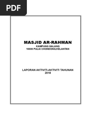 Laporan Aktiviti Masjid Ar Rahman Pdf