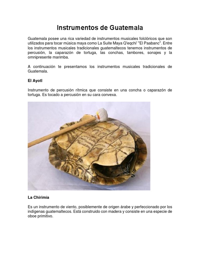 Instrumentos Musicales de Guatemala | PDF | Instrumentos musicales | Flauta