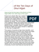 Virtues of the Ten Days of Dhul Hijjah