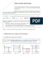 Cours - Limites d'Une Fonction