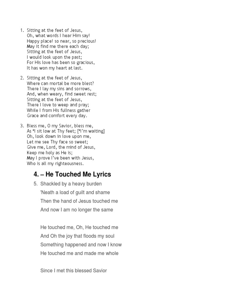 He Touched Me Lyrics | PDF