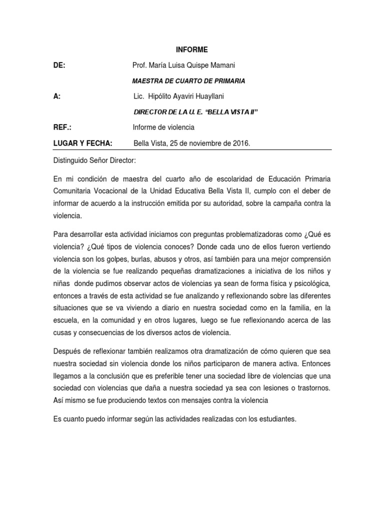 Informe de Violencia Prof. Maria | PDF